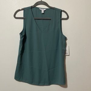 Green tank top blouse
